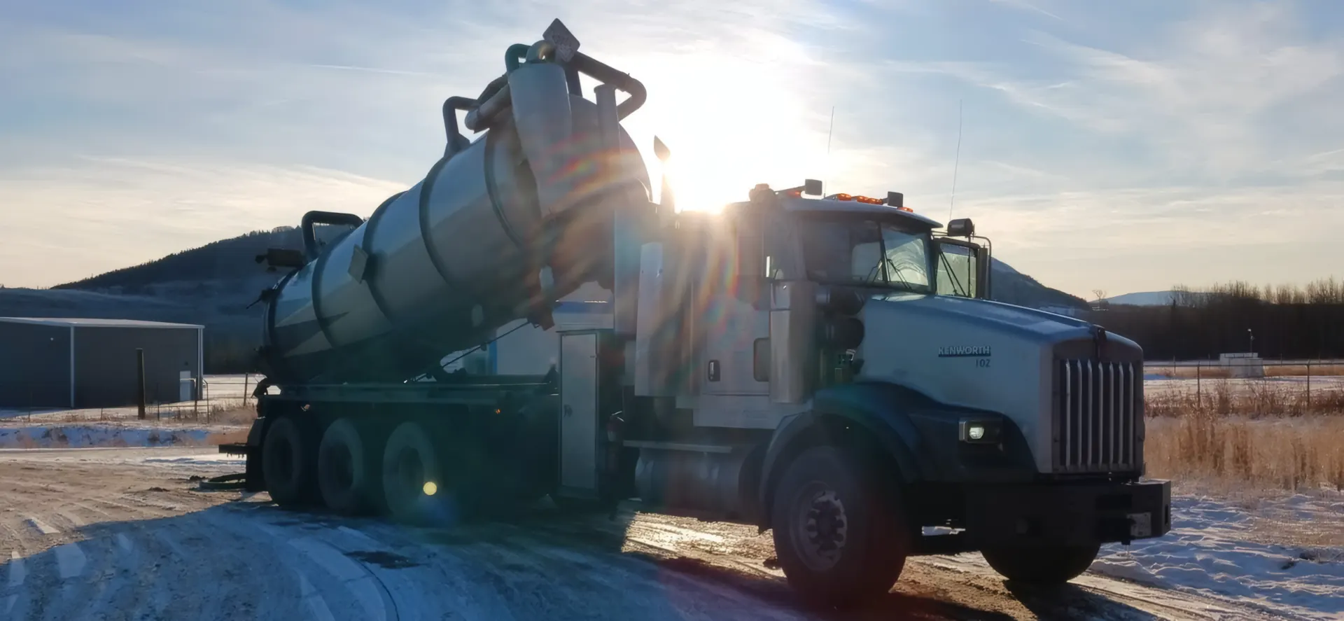 MV Trucking vacuum tanker on Western Canadian site